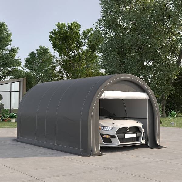 Outsunny 16' x 10' Carport, Heavy Duty Portable Garage / Storage Tent