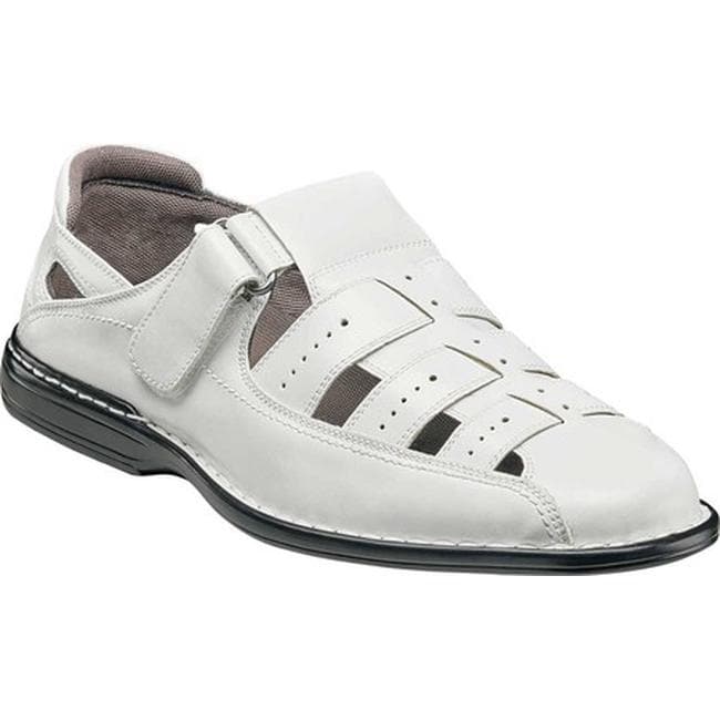 white stacy adams sandals