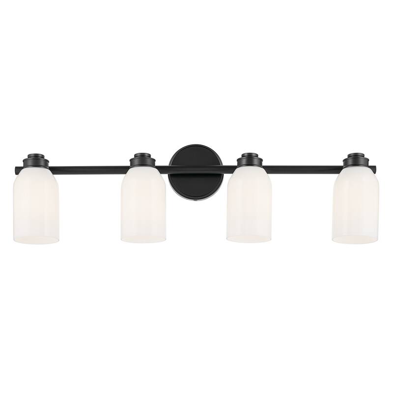 Kichler Lighting Shae 31" 4-Light Vanity Light with White Opal Glass in Black