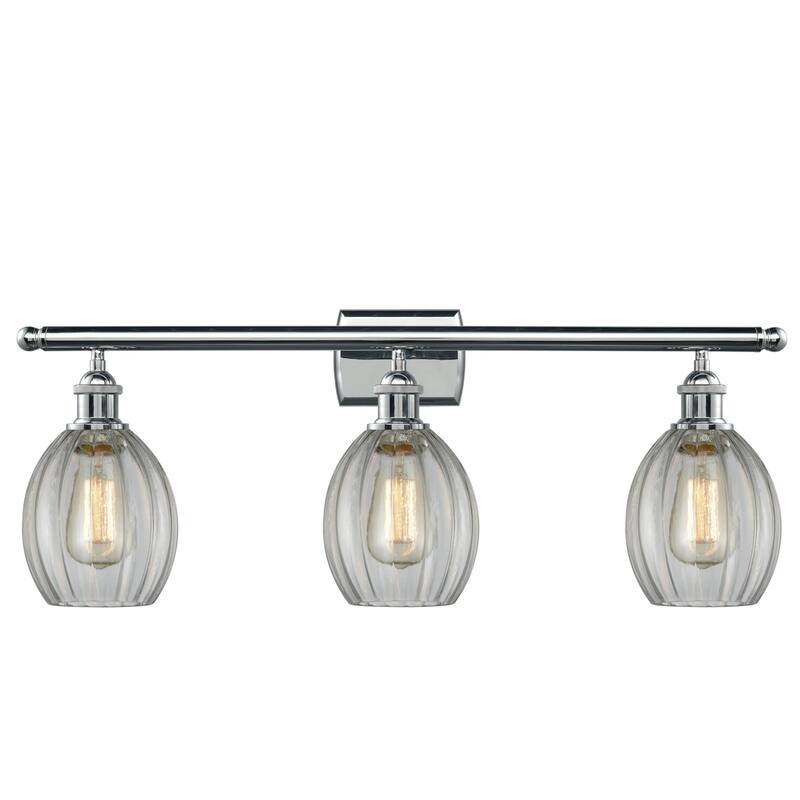 Innovations Lighting Eaton 3 Light 26" Wide Bathroom Vanity Light - Polished Chrome / Clear Fluted