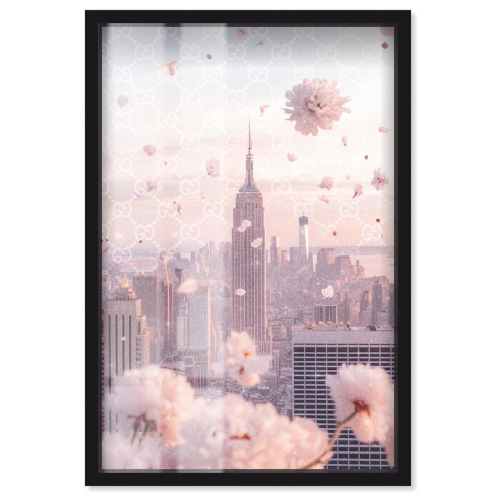 Raining Petals in NYC Shadowbox by Art Remedy