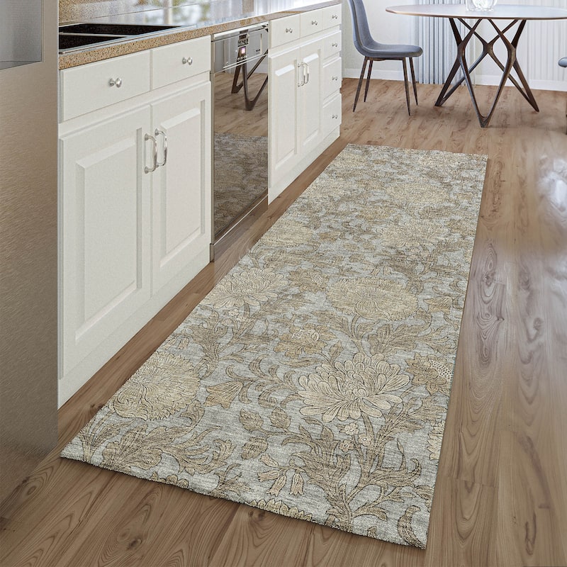 Premium Washable Super Soft Floral Mayfield Rug - Gray - 2' 3" x 7' 6" - Runner