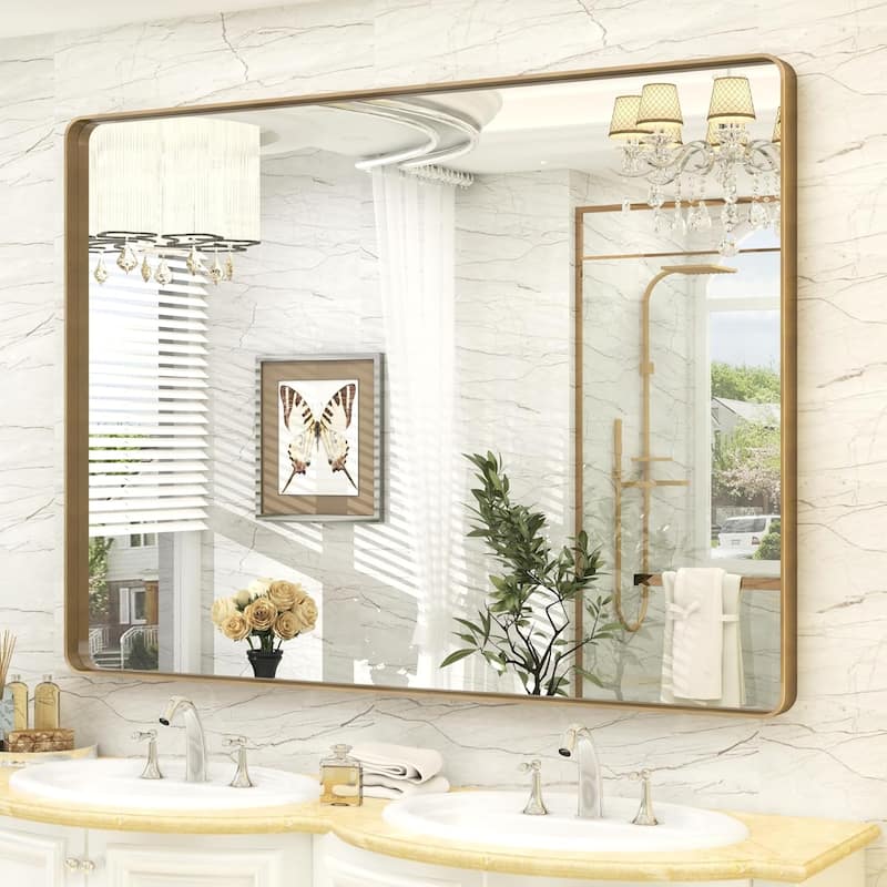 Aluminum alloy Framed Tempered Glass Wall Bathroom Vanity Mirror