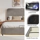 preview thumbnail 18 of 23, Upholstered Platform Queen Size Hydraulic Storage Bed, Lychee Velvet
