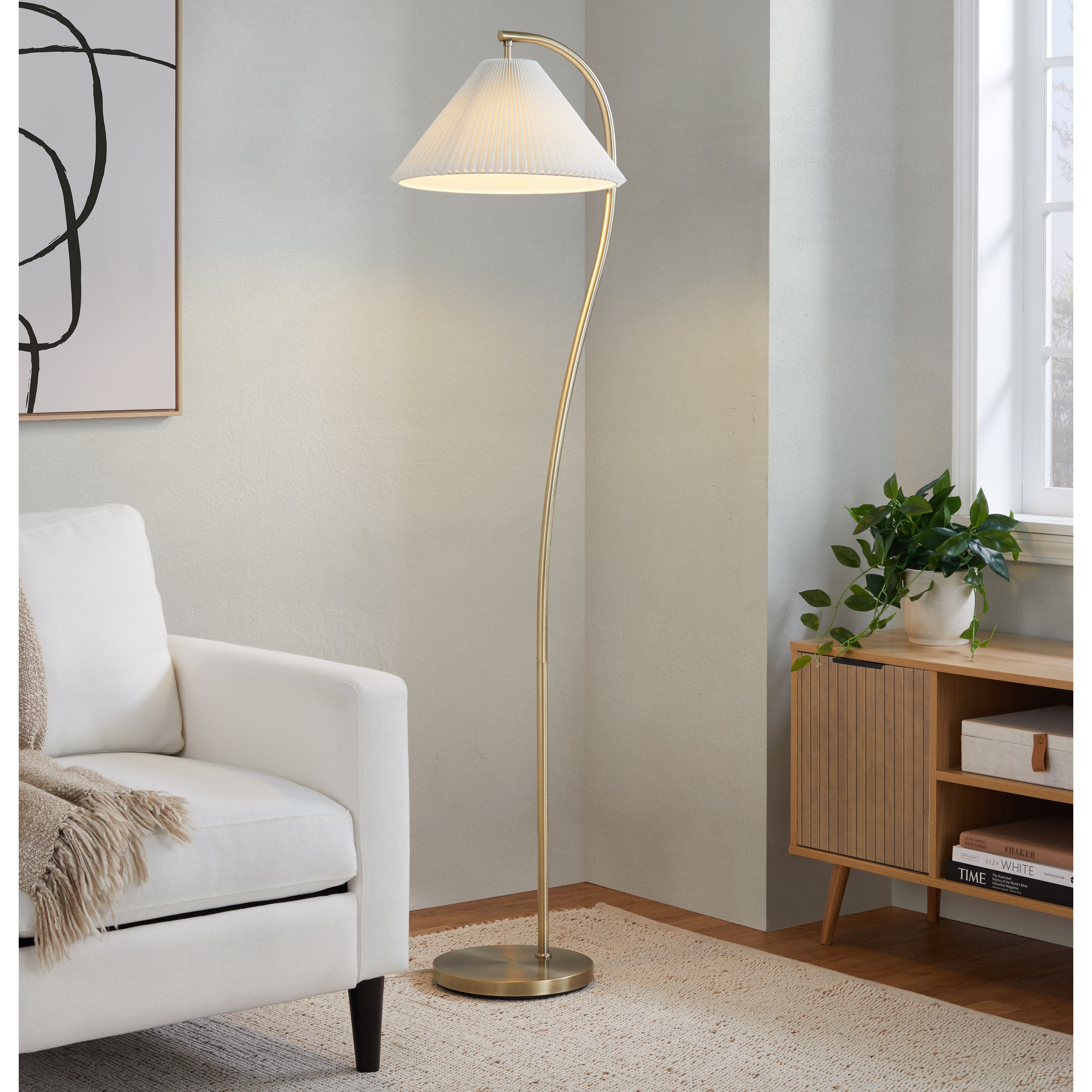 Floor lamp pleated shade store