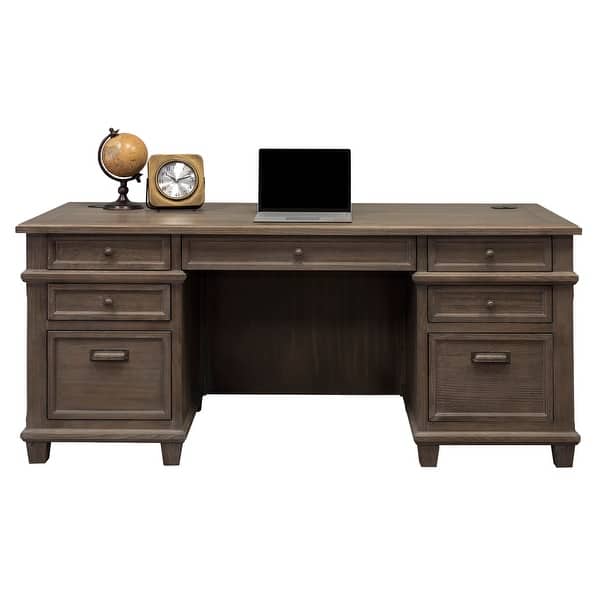 Carson Wood Double Pedestal Executive Desk, Writing Table, Office Desk