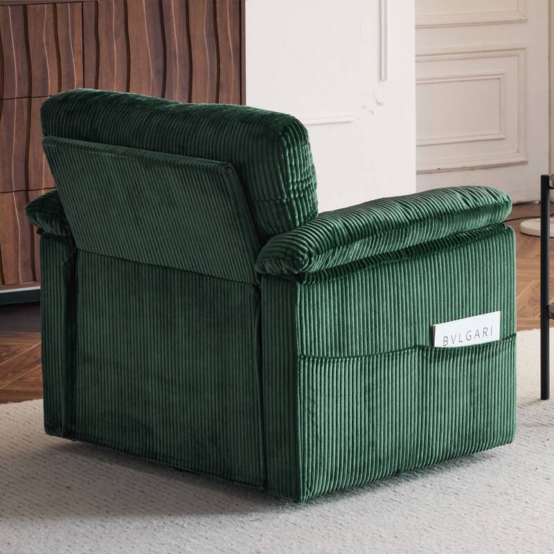 33" Corduroy Swivel Single Sofa Chair
