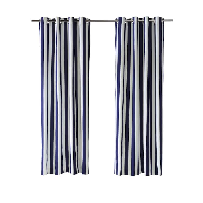 Coastal Stripe Indoor/Outdoor Curtain Panel by Outdoor Decor