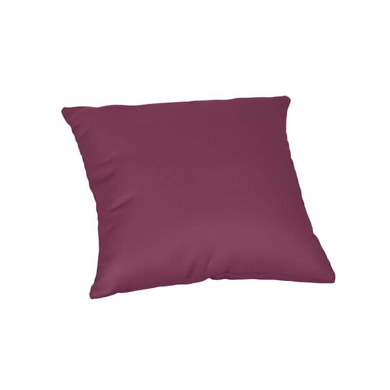 Sunbrella Solid Fabric 1-Piece Indoor/Outdoor Square Throw Pillow, 20"W x 20"L