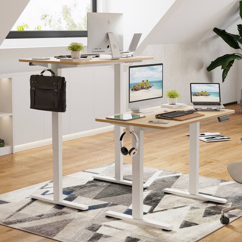 Electric Standing Desk Adjustable Height Sit Stand Home Office Desk With Splice Board