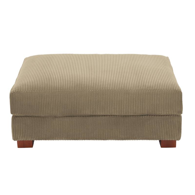 Rectangle Corduroy Ottoman for Living Room