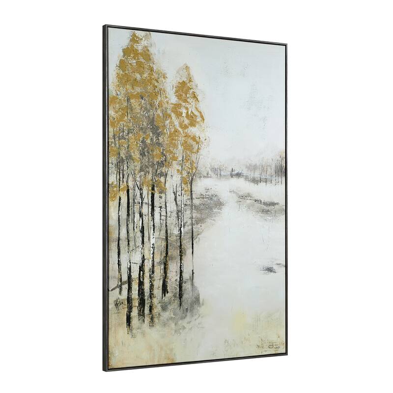 Illia 60" H x 40" W Canvas Art, Beige