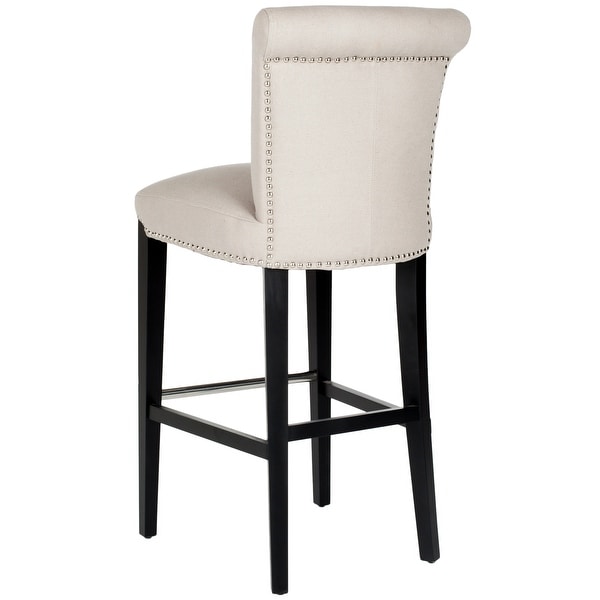 SAFAVIEH Seth Beige 29 inch Nailhead Trim Bar Stool Bed Bath
