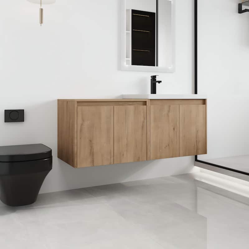 Malwee 24"/48" Floating Bathroom Vanity,Wall Mounted Bathroom Vanity with Sink,Soft Close Door and Adjustable Shelf