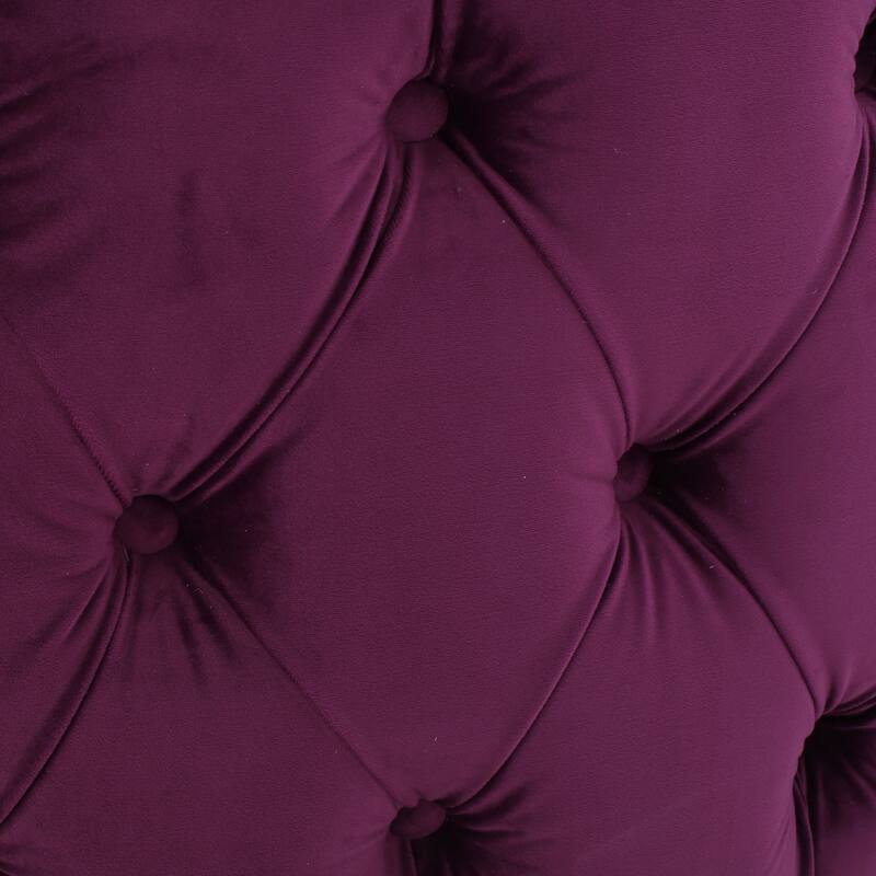 Zelfa Modern Glam Tufted Velvet Round Ottoman by Christopher Knight Home
