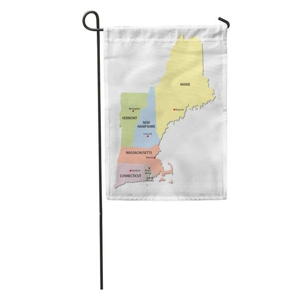 Shop Colorful Maine New England States Map Massachusetts Connecticut Outline Rhode Garden Flag Decorative Flag House Banner On Sale Overstock 31379572