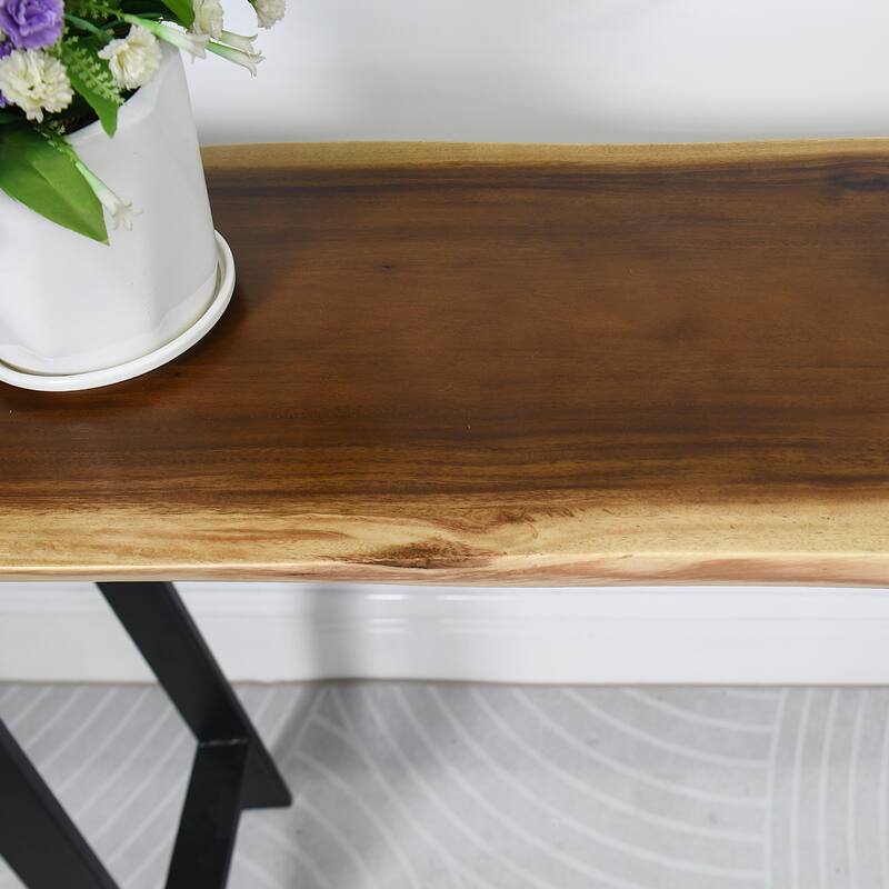 Natural Wood Rectangle Coffee Console Table
