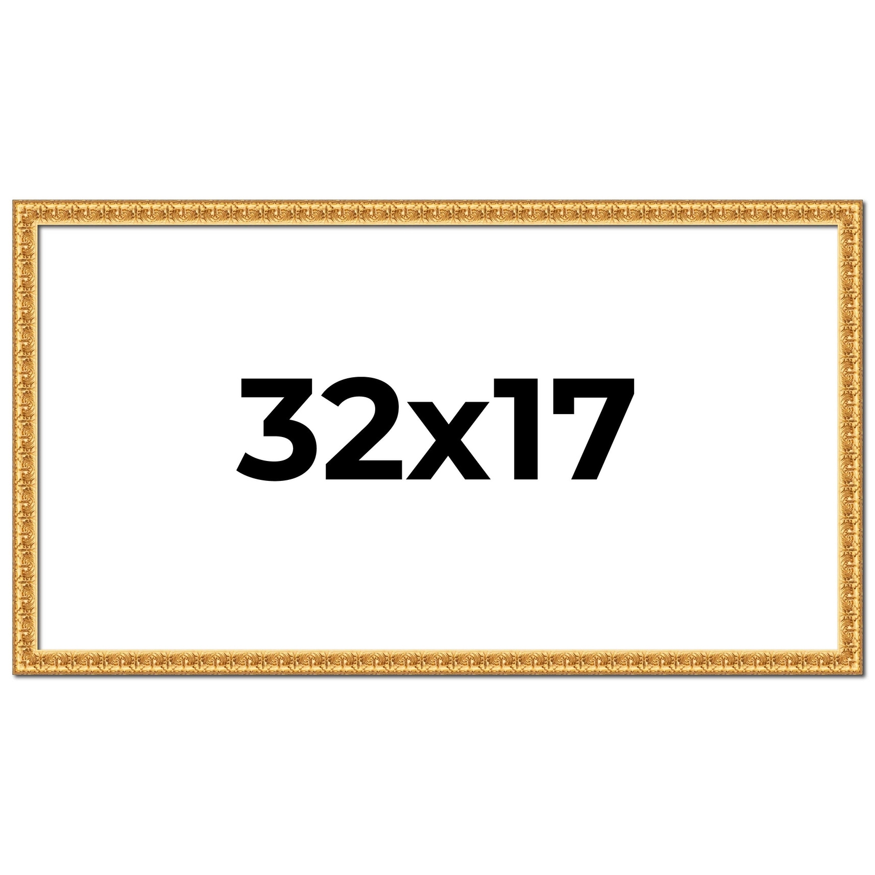 32x17 Frame Gold Real Wood Picture Frame Width 1 inches | Interior