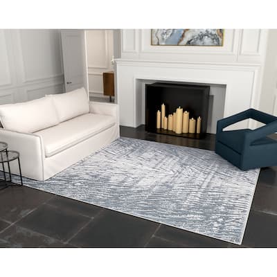 Domani Glam Textured Taupe Animal Print Rug