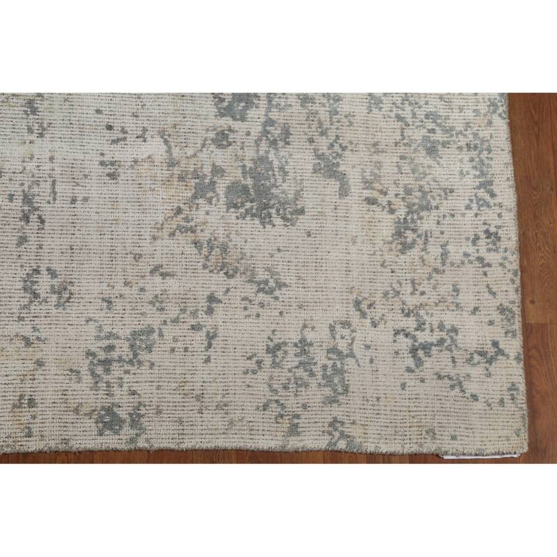 All-Over Abstract Indian Area Rug Hand-Knotted Wool Carpet - 8'0"x 11'5"