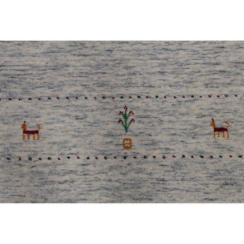 Tribal Gabbeh Indian Area Rug Hand-Knotted Living Room Wool Carpet - 8'2" x 10'0"