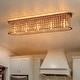 preview thumbnail 13 of 21, 4/5-Light Glam Distressed Copper Crystal Flush Mount Ceiling Light 35'' - Copper-A
