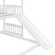preview thumbnail 16 of 38, Friendly Design Twin Over Twin Bunk Bed with Two Drawers and Slide, House Bed with Slide