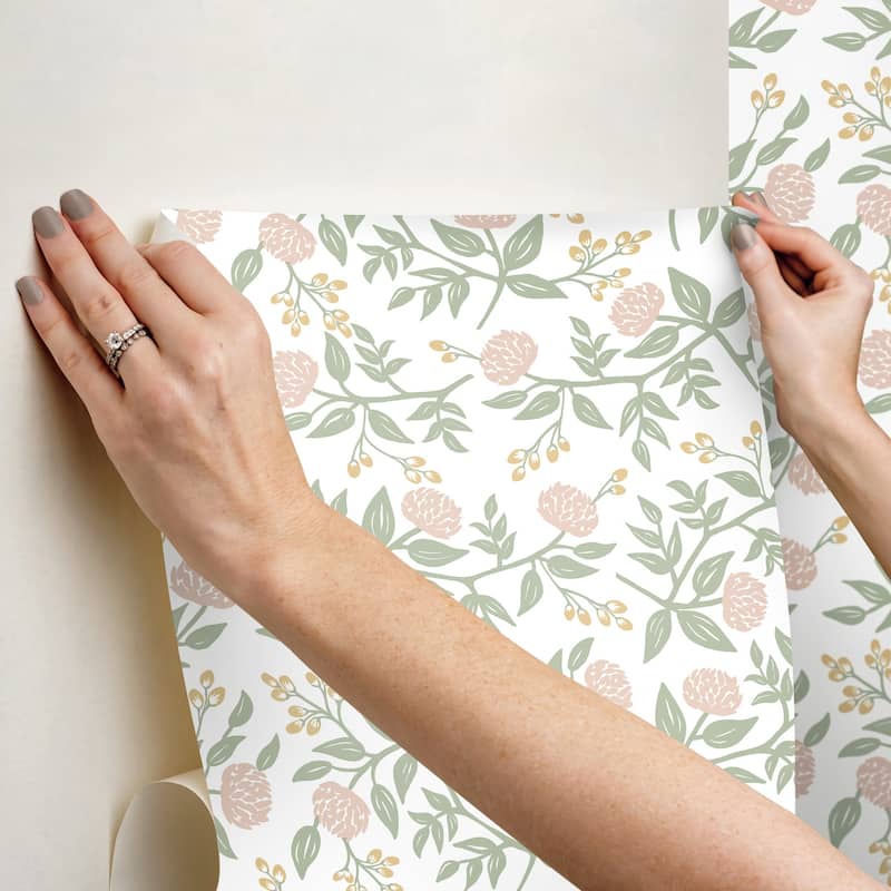 Rifle Paper Co. Peonies Blush Floral Premium Peel + Stick Wallpaper