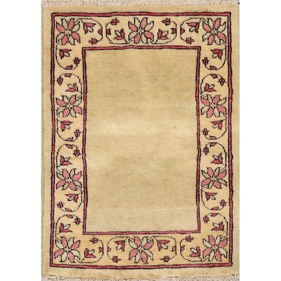 Bordered Gabbeh Kashkoli Oriental Area Rug Wool Hand-knotted Carpet - 2'0" x 2'8"