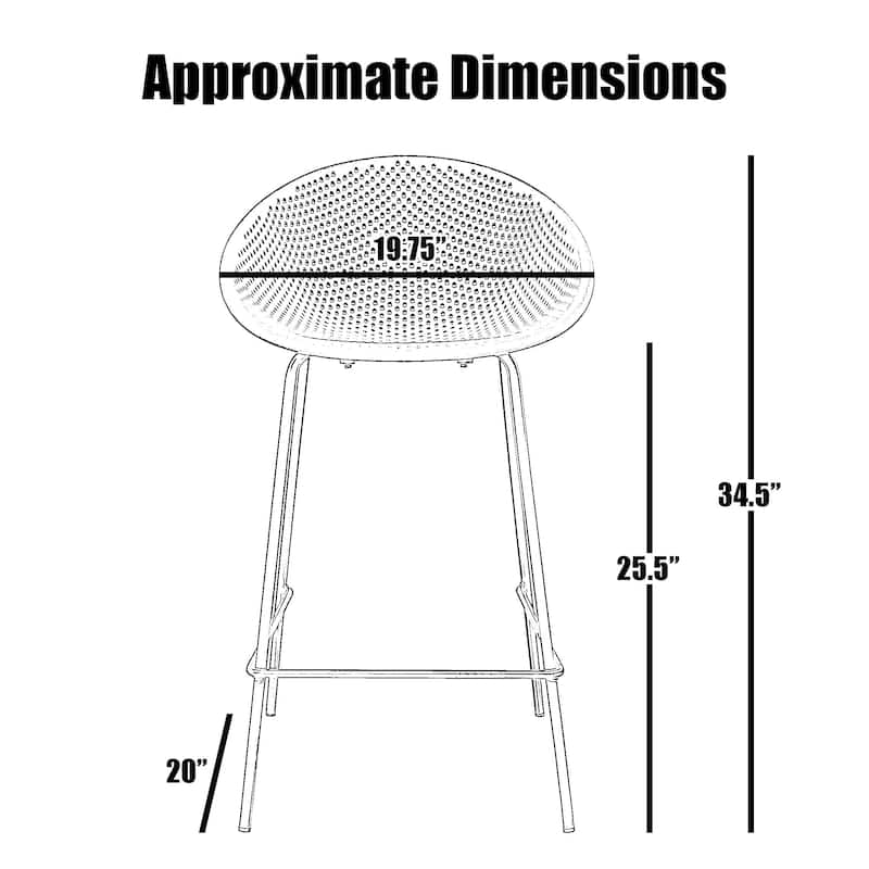 Set of 2 26-inch Contemporary Eiffel Dowel DSW Counter Height Stool Barstool With Backs For Kitchen Home Side Break Room