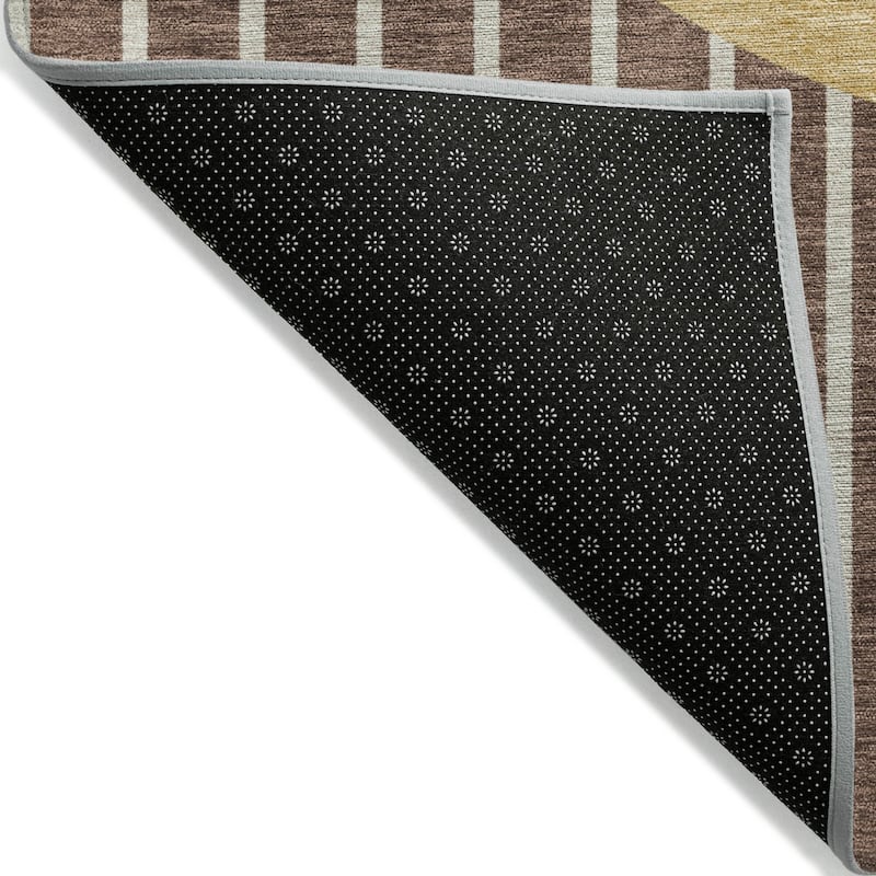 Machine Washable Indoor/ Outdoor Modern Sunrise Chantille Rug