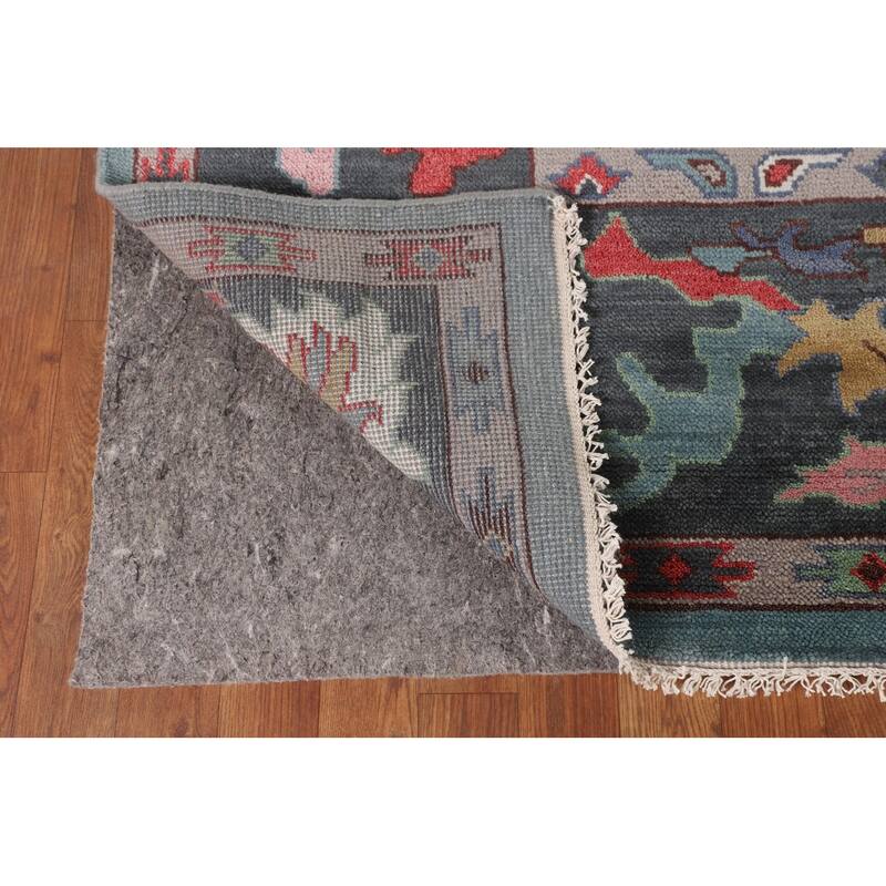 All-Over Oushak Oriental Area Rug Hand-Knotted Wool Carpet - 8'4" x 9'9"
