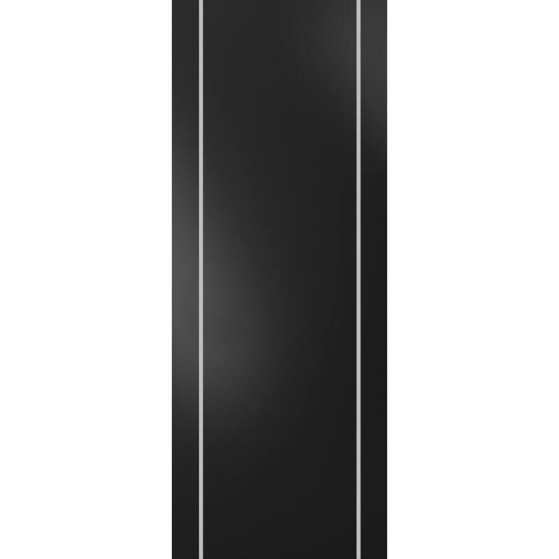 Slab Barn Door Panel 18 x 80 Planum 0410 Matte Black with Sturdy Finished - Black - 32" x 84"