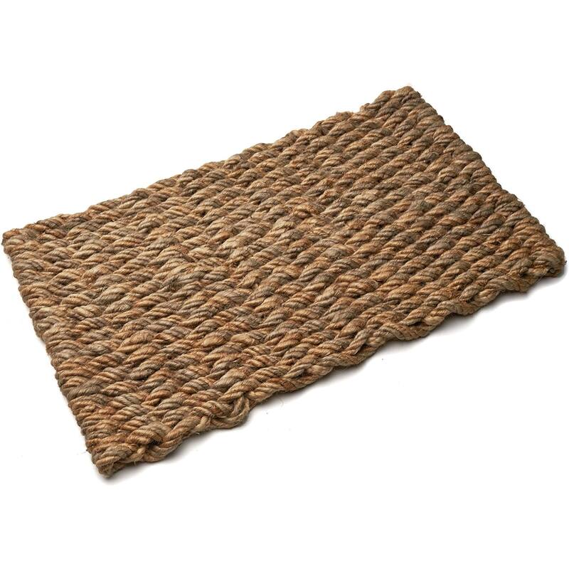 Kings County Tools 30x17” Woven Jute Rug - Indoor or Outdoor Jute Doormat - Beige