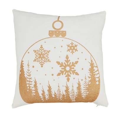 Cheerful Holiday Ornament Throw Pillow
