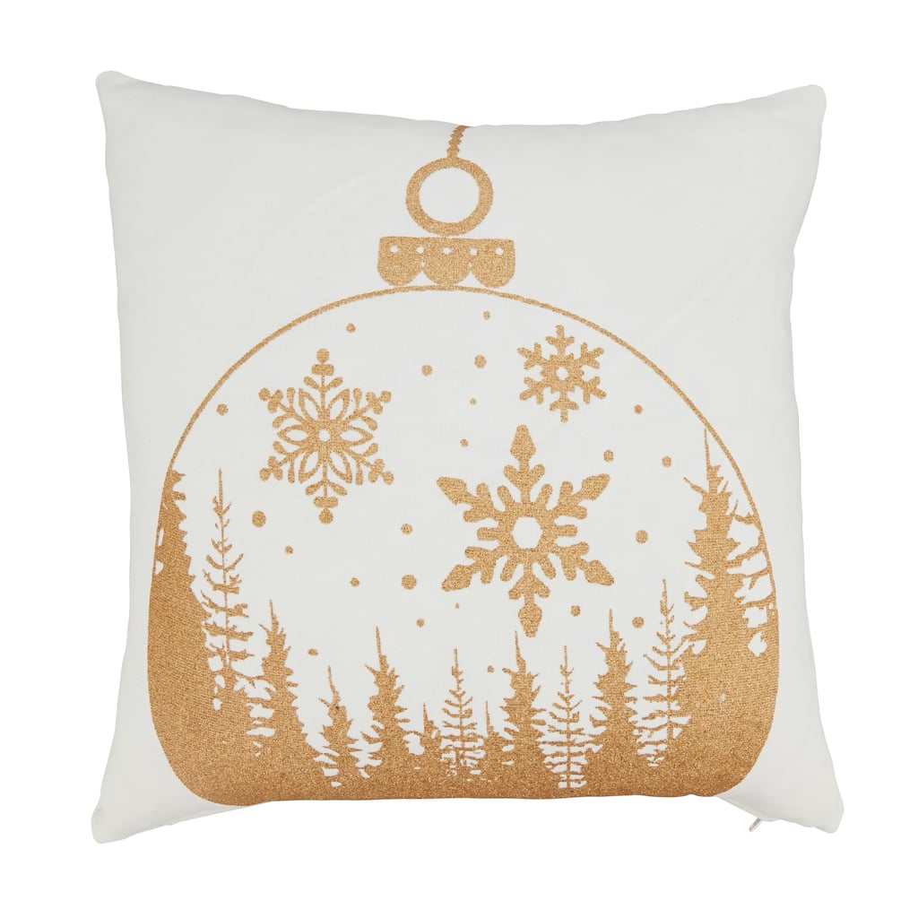 Cheerful Holiday Ornament Throw Pillow