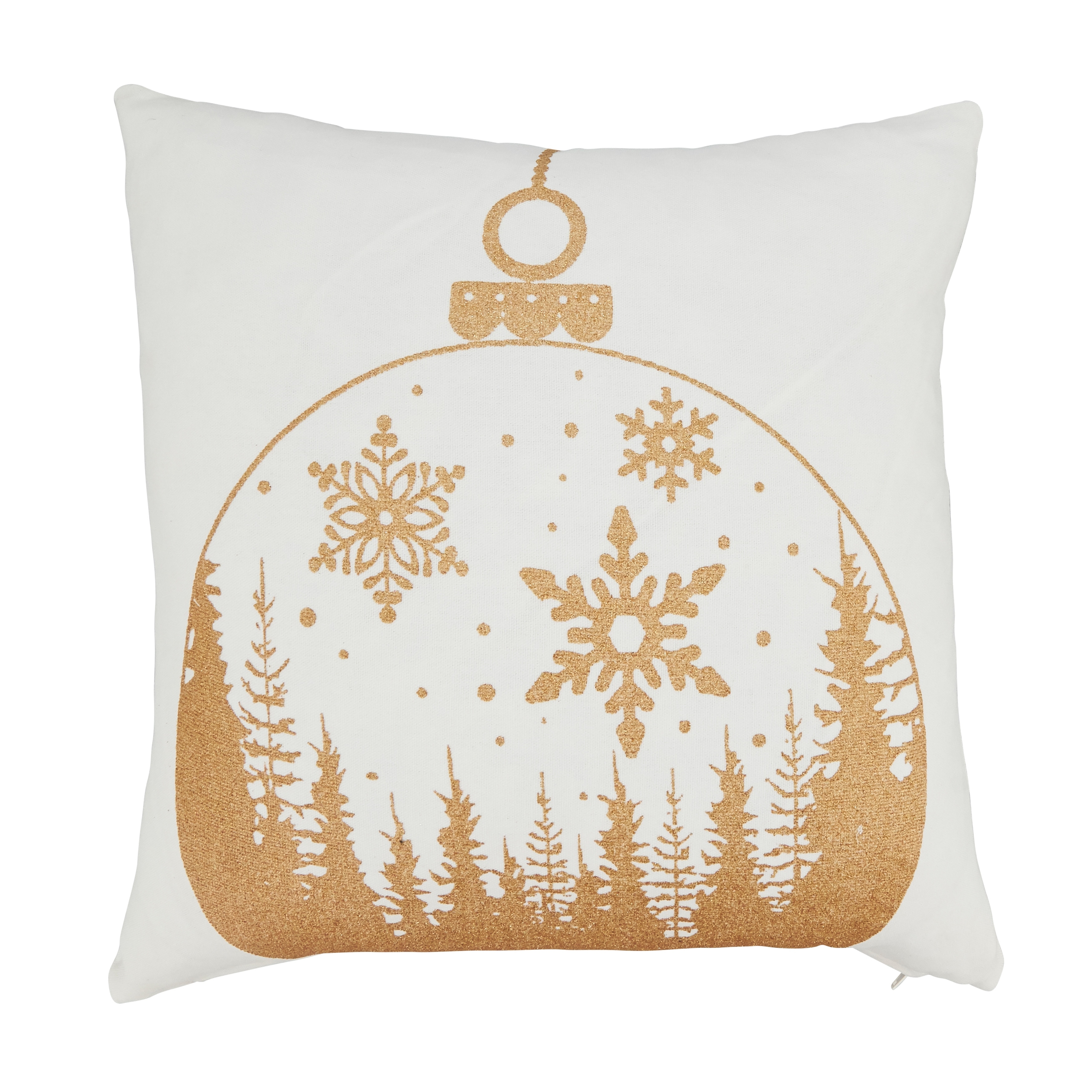 Saro Lifestyle Cheerful Holiday Ornament Throw Pillow