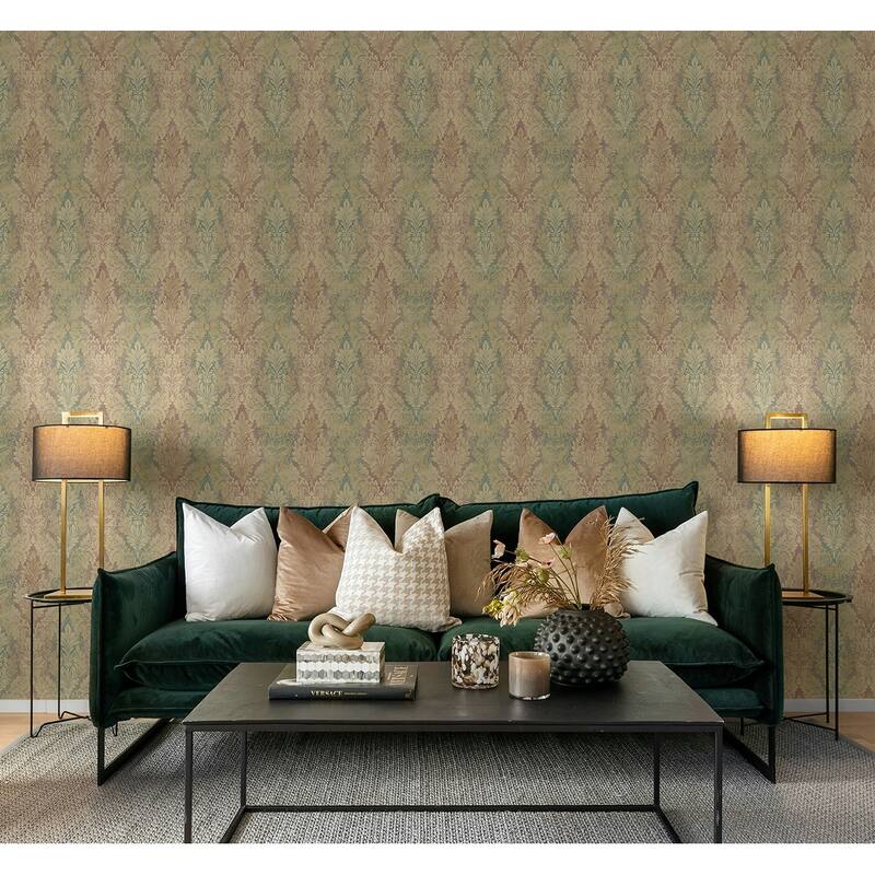 Seabrook Design Apollo Diamond Damask Unpasted Wallpaper