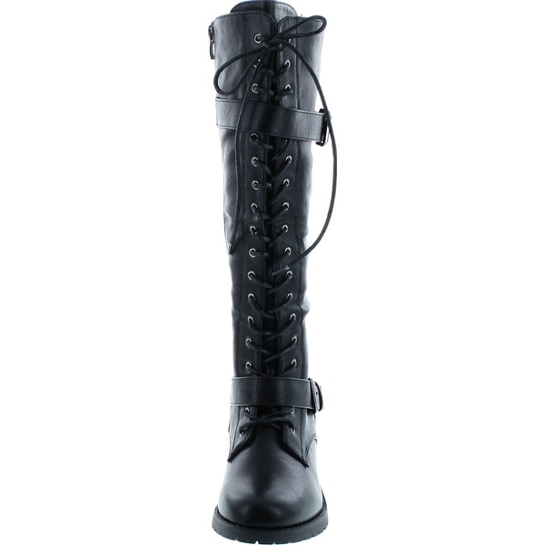 womens black knee length boots