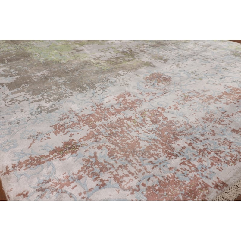 Multicolor Modern Abstract Area Rug Hand-Knotted Wool Carpet - 5'7"x 8'0"