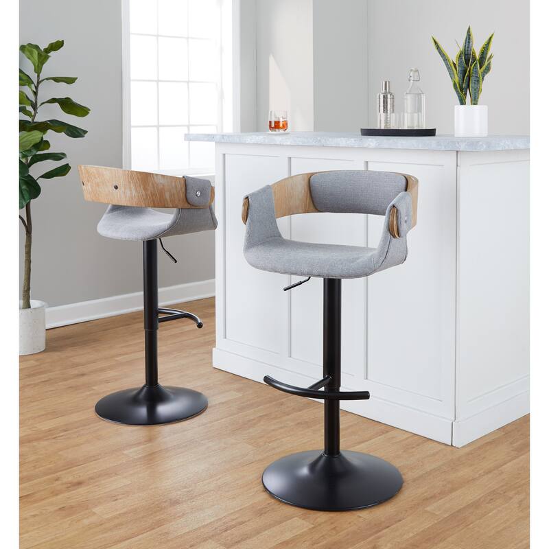 Carson Carrington Gavle Adjustable Bar Stool with Rounded T Footrest (Set of 2)