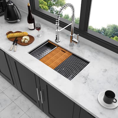 Single Bowl Workstation Undermount Kitchen Sink