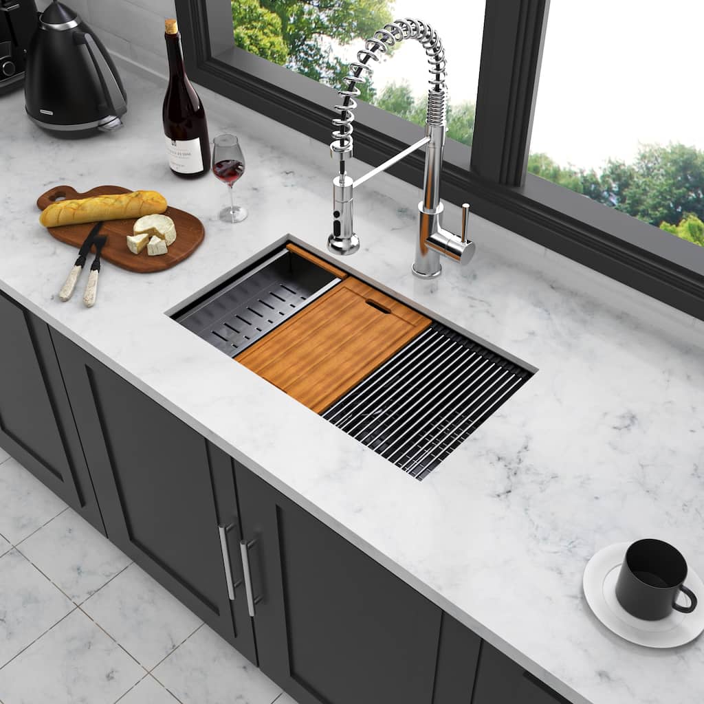Single Bowl Workstation Undermount Kitchen Sink