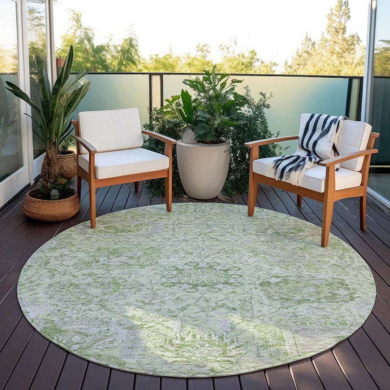 Machine Washable Indoor/ Outdoor Vintage Traditional Chantille Rug