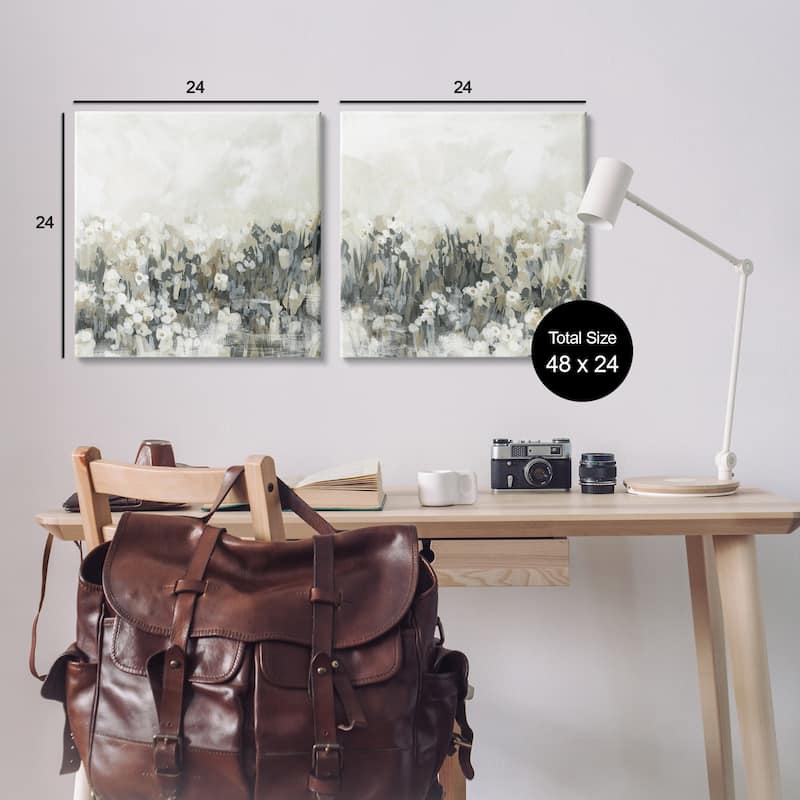Stupell Brushed Flower Meadow Impressions Canvas Wall Art Design By June Erica Vess (Set of 2)