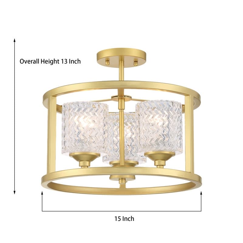 Acroma 3-light Modern Drum Flush Mount Ceiling Lighting - N/A
