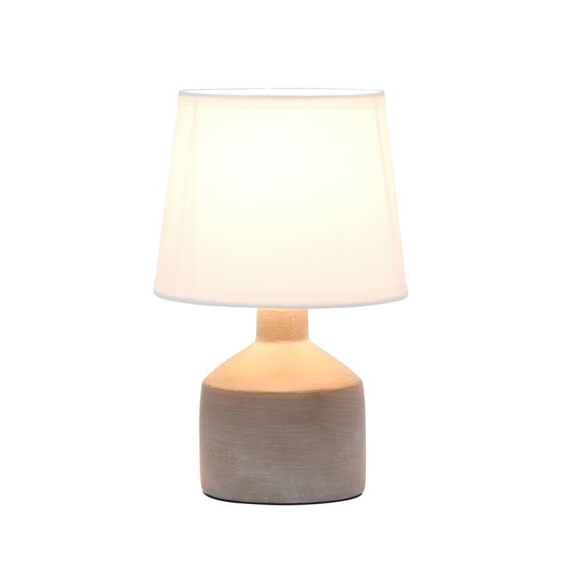 Simple Designs Mini Bocksbeutal Ceramic Table Lamp, Black - N/A - Gray