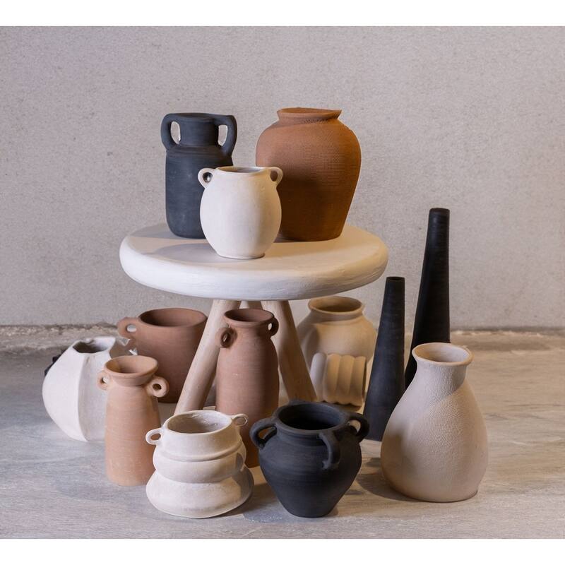 Paper Mache Vase - 11.25" - White