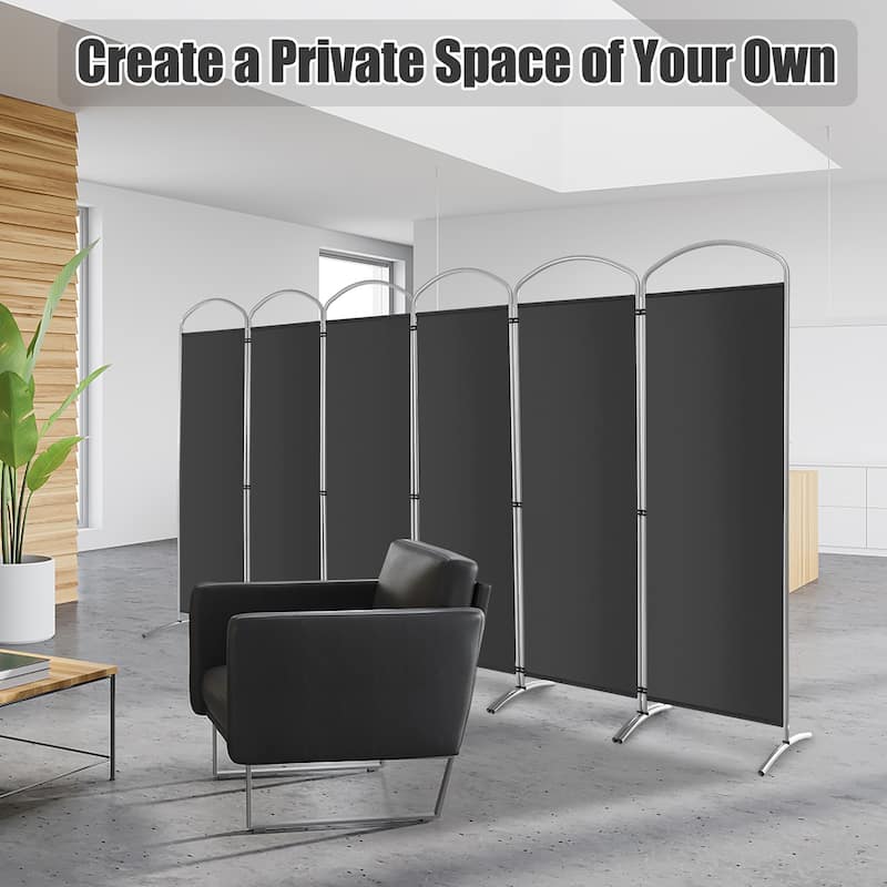 Costway 6 Panels Folding Privacy Screen 6 Ft Tall Fabric Privacy