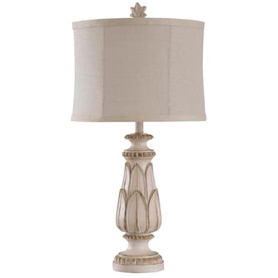 Antique Cream - Traditional Table Lamp - Cream Finish - Beige Shade
